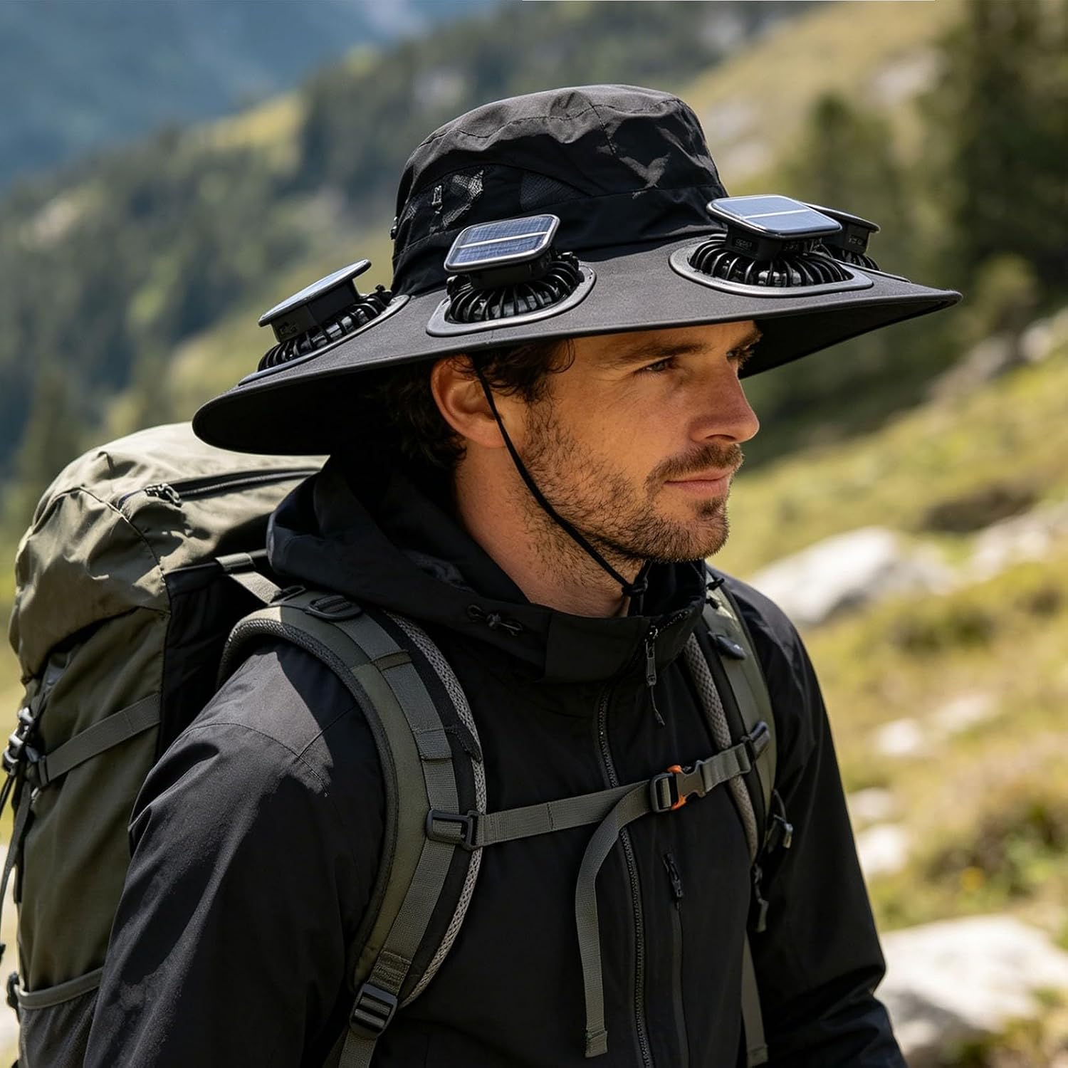 Outdoor Camping Fan - Casquette Visière 6 Ventilateurs Été 2026