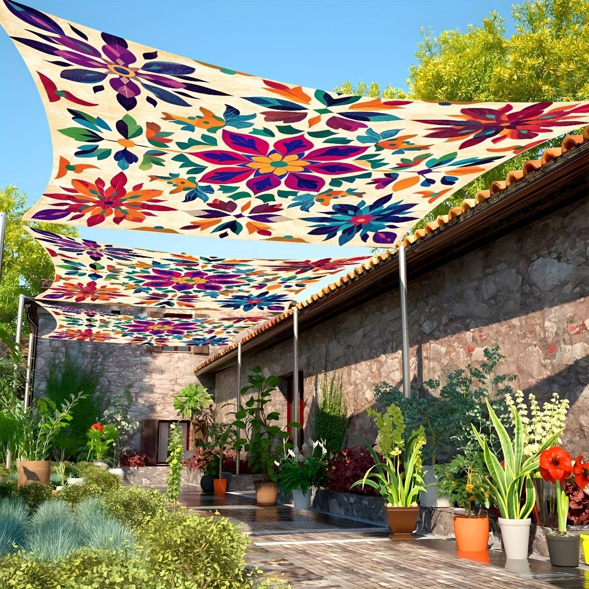 Outdoor Camping Tarp - Tente de camping colorée à motifs