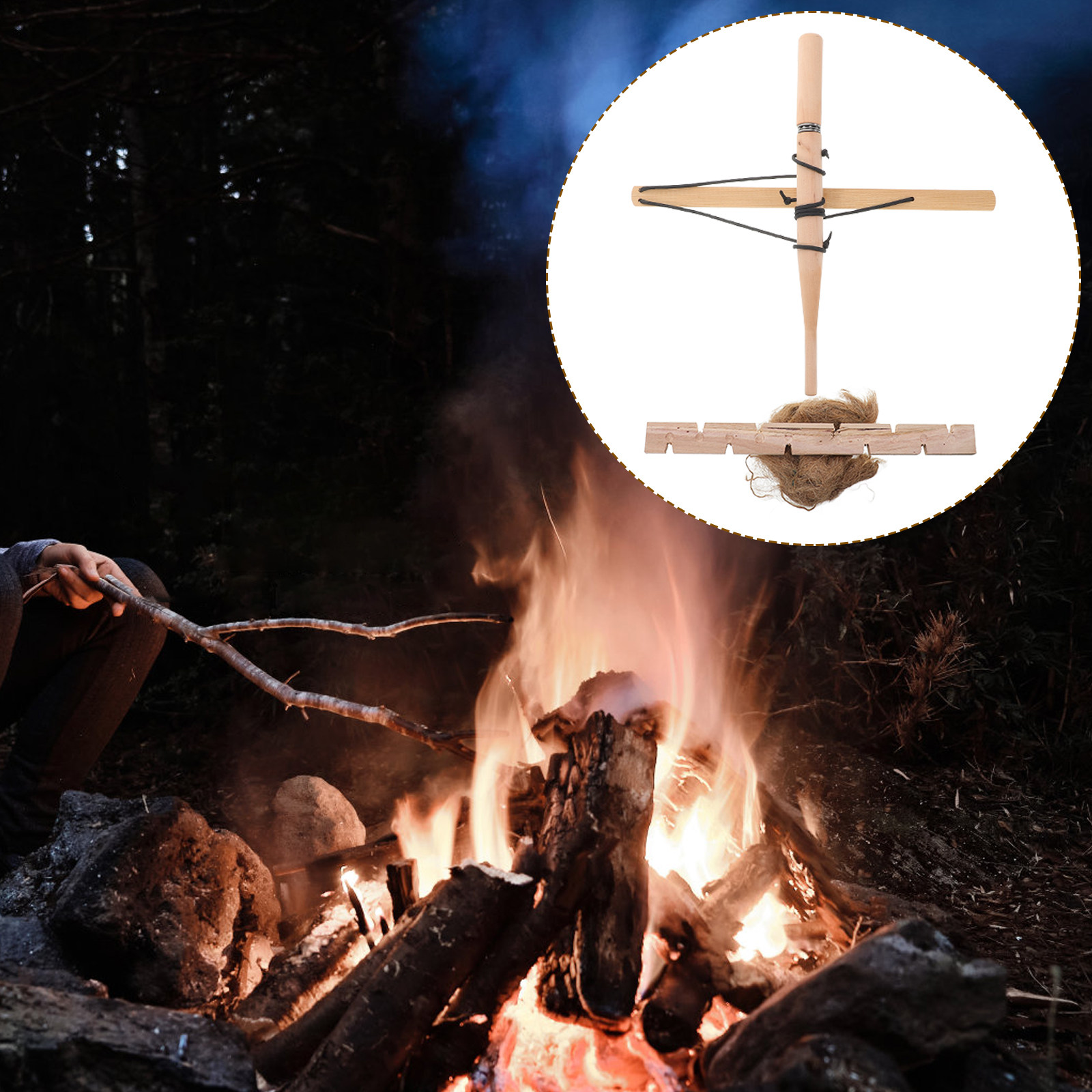 Outdoor Y Camping - Allume-feu à arc, outil primitif pour