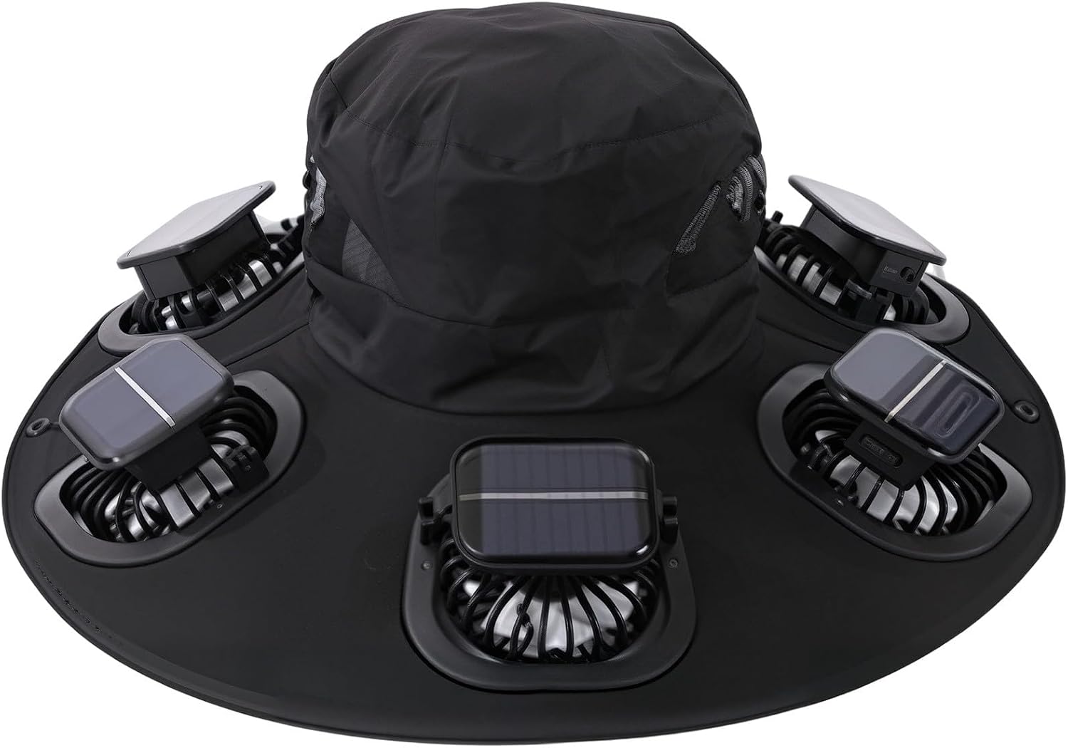 Outdoor Camping Fan - Casquette solaire à 6 ventilateurs, respirante,