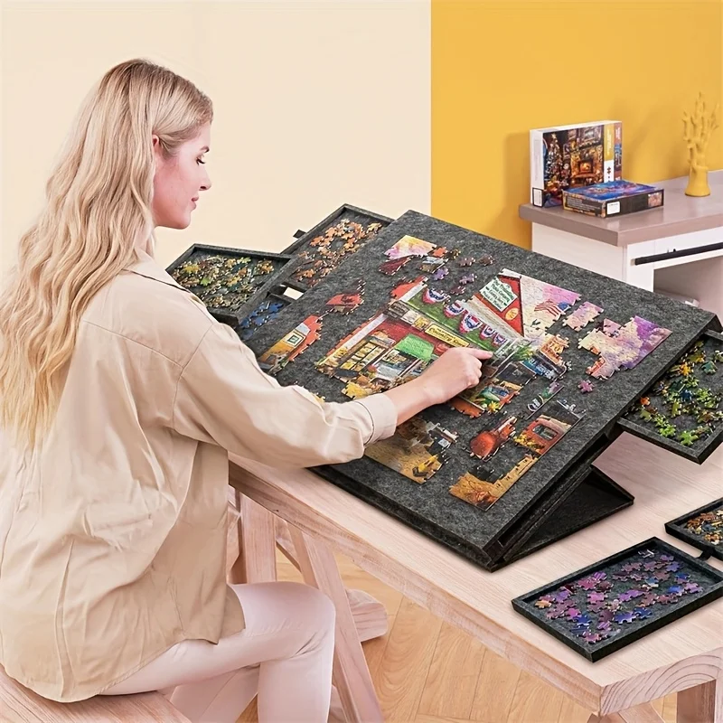 Camp Table Folding - Table de puzzle à 6 tiroirs