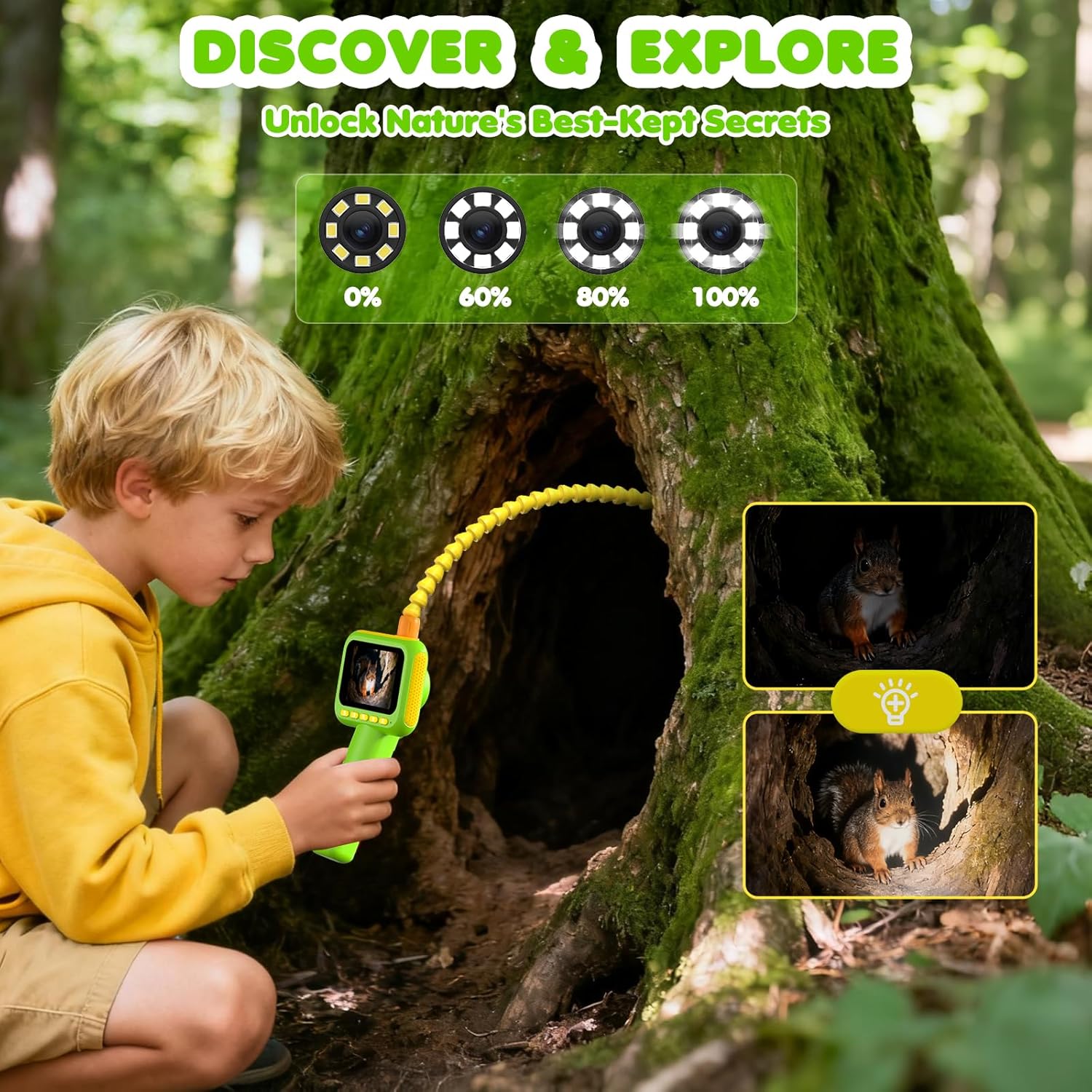 Outdoor Y Camping - Endoscope pour enfants, caméra serpentine avec