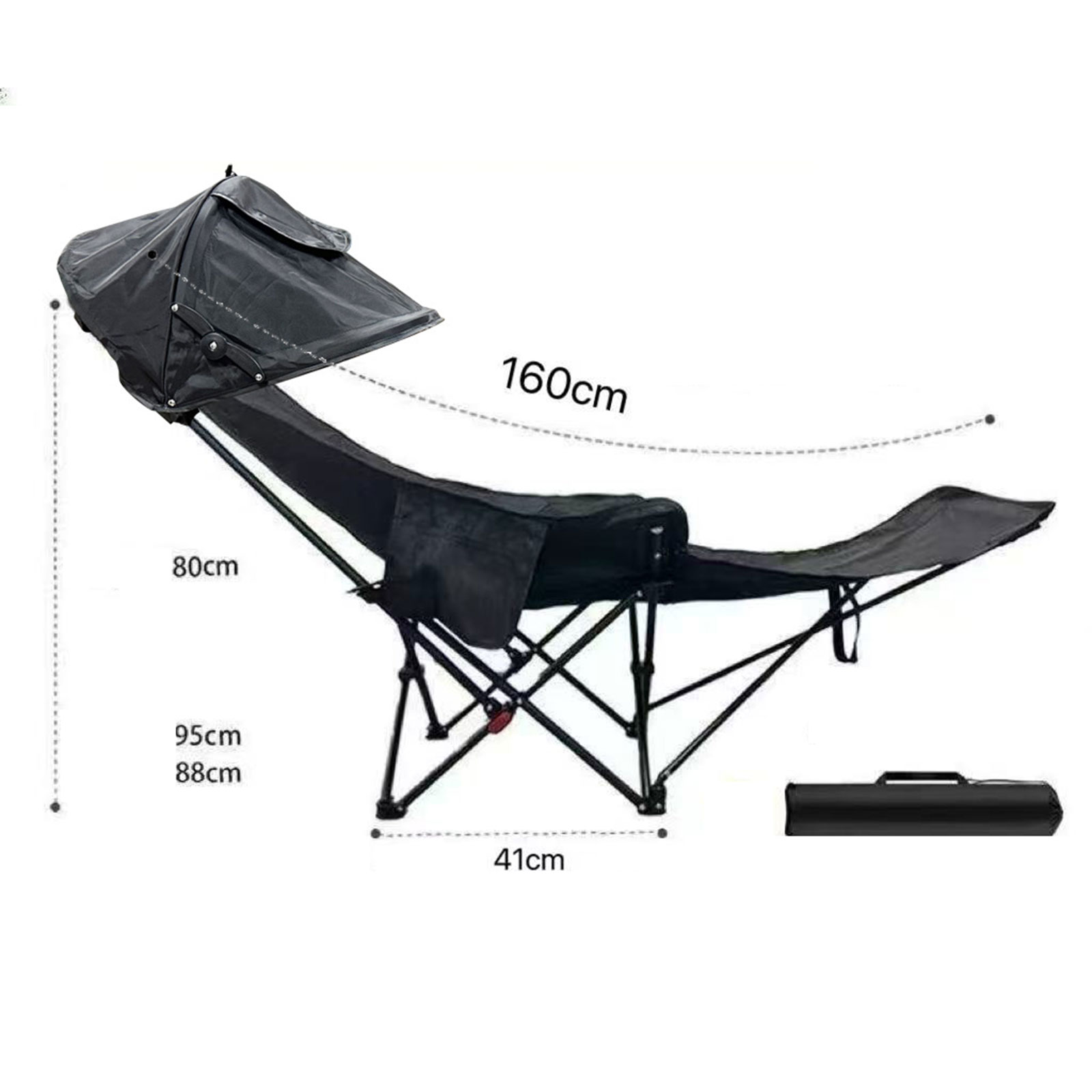 Outdoor Camping Canopy - Chaise de camping inclinable pliable, chaise