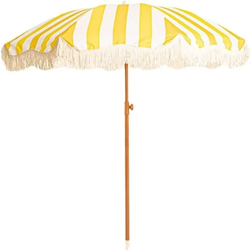 Parasol rayé jaune de 2 mètres - Outdoor Camping Events 2026 avis et prix