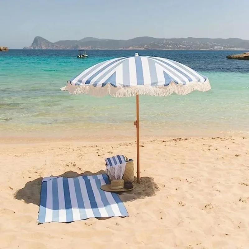 Parasol rayé jaune de 2 mètres - Outdoor Camping Events 2026 avis et prix